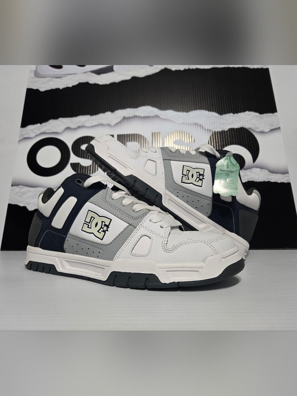 DC Shoes Stag White & Grey Mens Size 9
